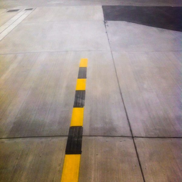 Waiting for takeoff, on the runway at Barcelona Airport